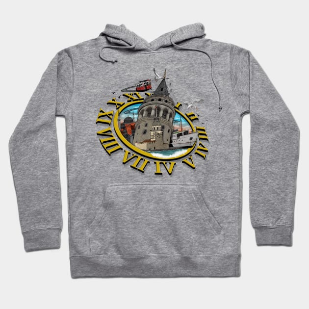 istanbul digital illustration, Collage art, City concept. Hoodie by ilhnklv